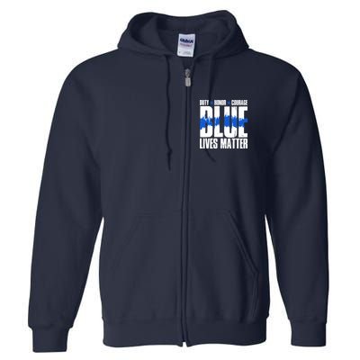Blue Lives Matter Full Zip Hoodie