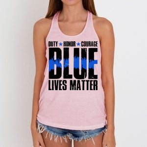 Blue Lives Matter Women's Knotted Racerback Tank