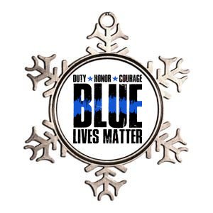 Blue Lives Matter Metallic Star Ornament