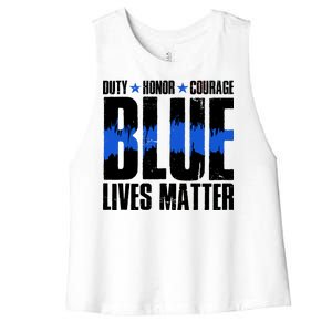 Blue Lives Matter Women's Racerback Cropped Tank