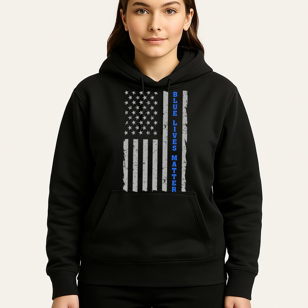Blue Lives Matter Vintage Flag Hoodie