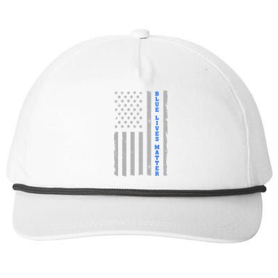 Blue Lives Matter Vintage Flag Snapback Five-Panel Rope Hat