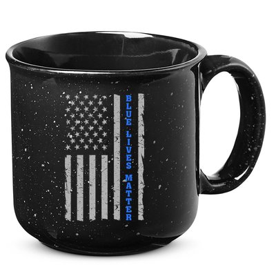 Blue Lives Matter Vintage Flag 15oz Campfire Ceramic Mug