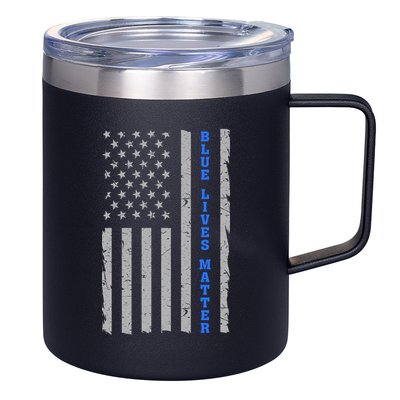 Blue Lives Matter Vintage Flag 12oz Stainless Steel Coffee Mug