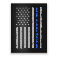 Blue Lives Matter Vintage Flag Poster