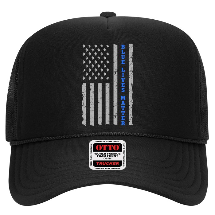 Blue Lives Matter Vintage Flag Trucker Hat