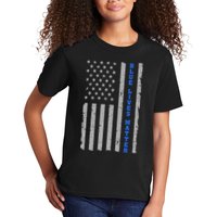 Blue Lives Matter Vintage Flag Kids T-Shirt
