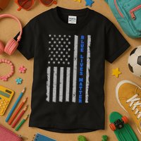 Blue Lives Matter Vintage Flag Kids T-Shirt