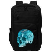 Blue Marble Patterned Skull Impact Tech Backpack