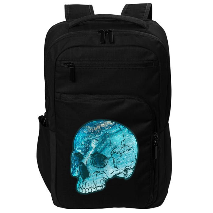 Blue Marble Patterned Skull Impact Tech Backpack