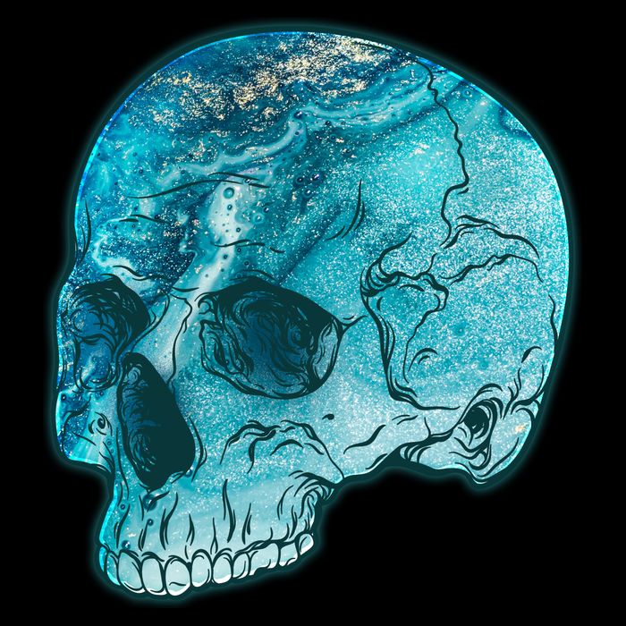 Blue Marble Patterned Skull Impact Tech Backpack