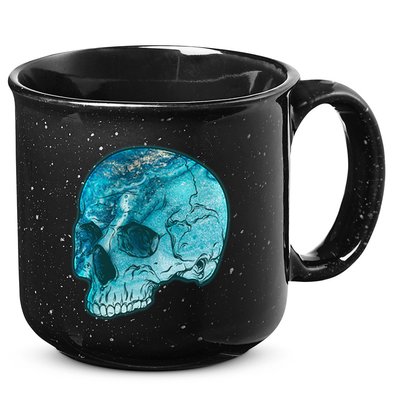 Blue Marble Patterned Skull 15oz Campfire Ceramic Mug