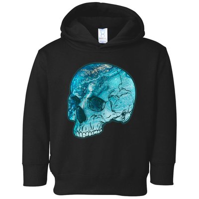 Blue Marble Patterned Skull Toddler Hoodie
