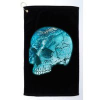 Blue Marble Patterned Skull Golf Towel