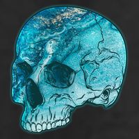 Blue Marble Patterned Skull Golf Towel