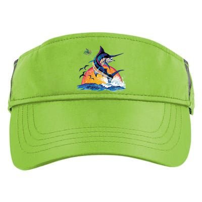 Blue Marlin Fish Sunset Adult Drive Performance Visor