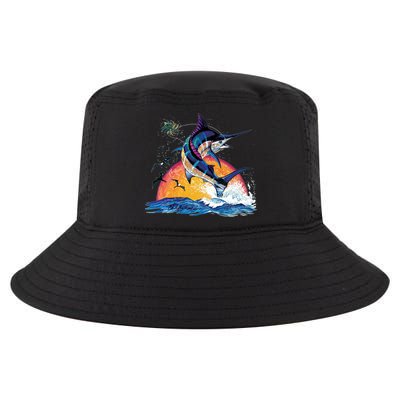 Blue Marlin Fish Sunset Cool Comfort Performance Bucket Hat