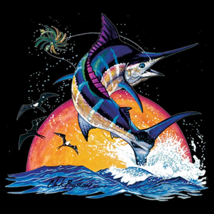 Blue Marlin Fish Sunset Apron