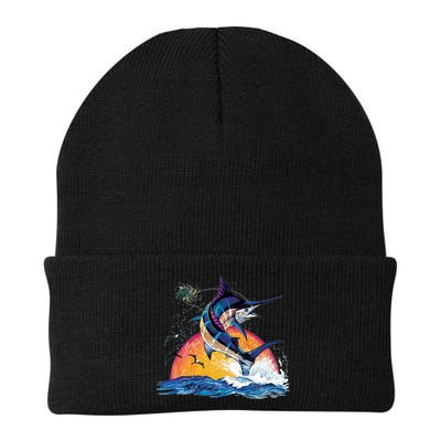 Blue Marlin Fish Sunset Beanie