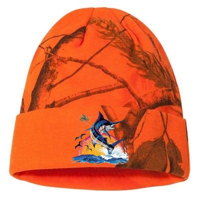 Blue Marlin Fish Sunset Kati Licensed 12" Camo Beanie