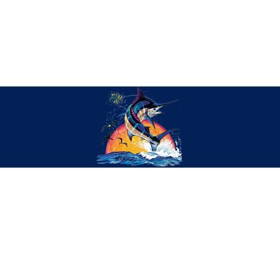 Blue Marlin Fish Sunset Bumper Sticker