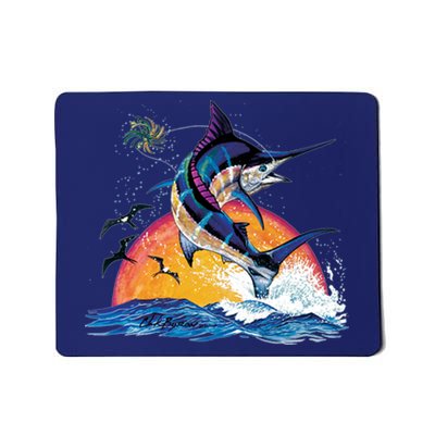 Blue Marlin Fish Sunset Mousepad