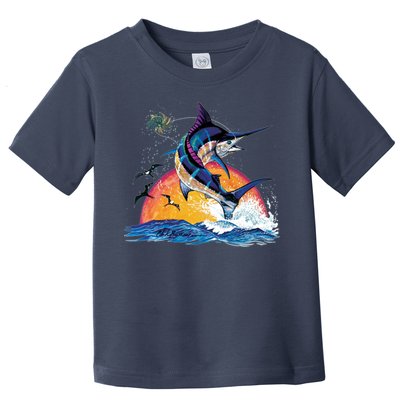 Blue Marlin Fish Sunset Toddler T-Shirt