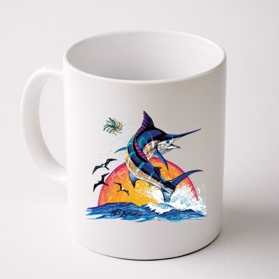 Blue Marlin Fish Sunset Coffee Mug