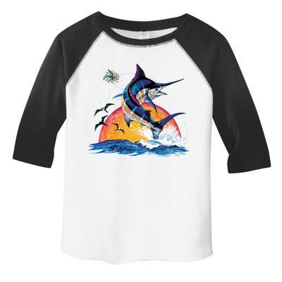 Blue Marlin Fish Sunset Toddler Fine Jersey T-Shirt