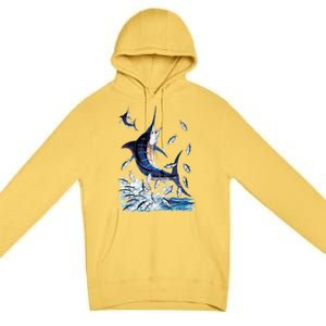 Blue Marlin Fishing Premium Pullover Hoodie