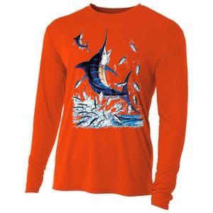 Blue Marlin Fishing Cooling Performance Long Sleeve Crew