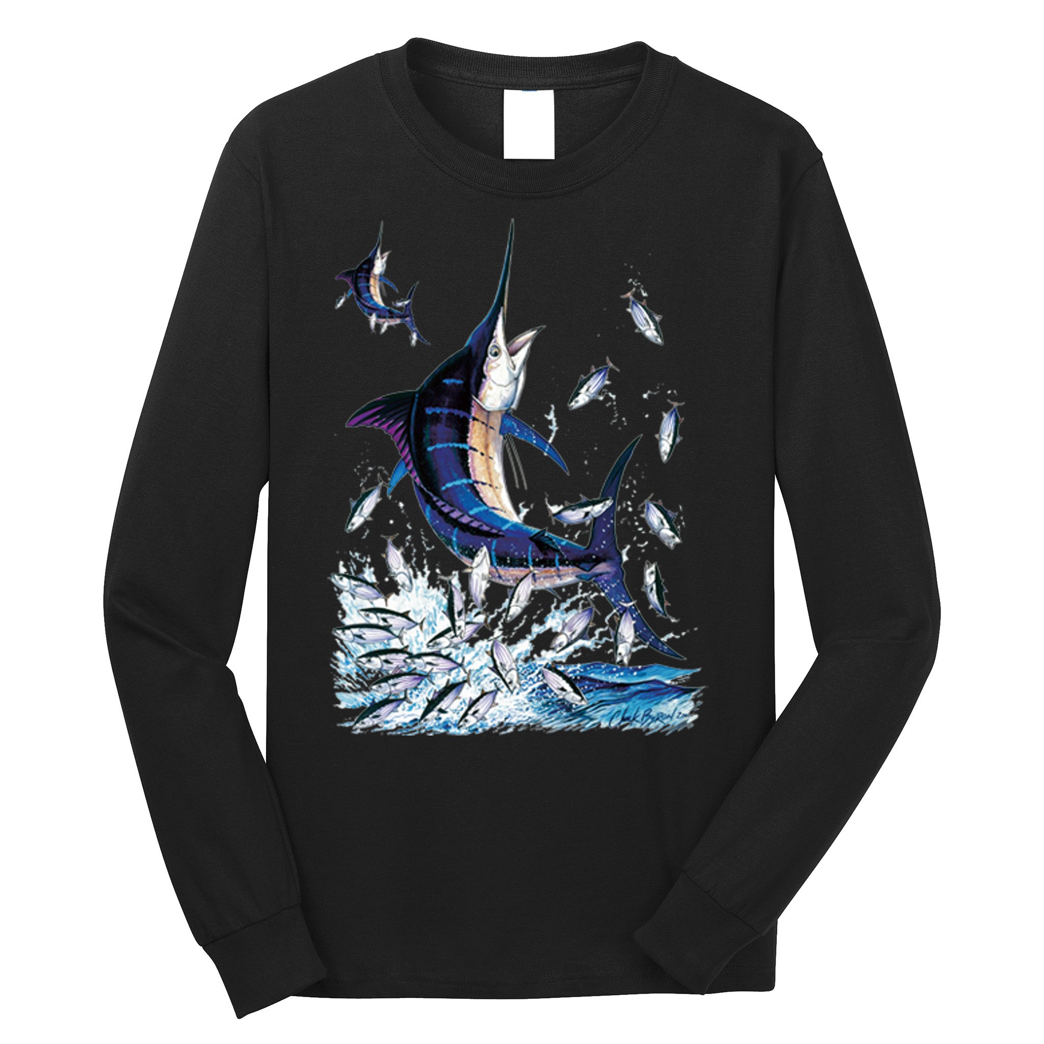 Blue Marlin Fishing Long Sleeve Shirt