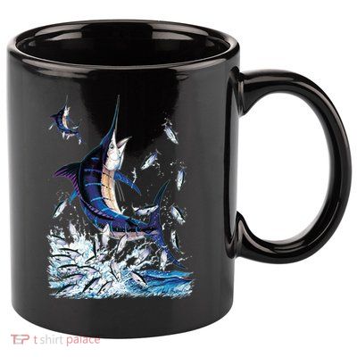 Blue Marlin Fishing 11oz C Handle Ceramic Mug