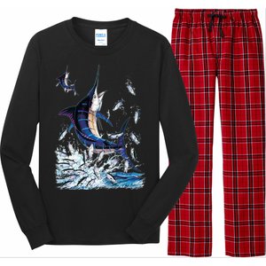 Blue Marlin Fishing Long Sleeve Pajama Set