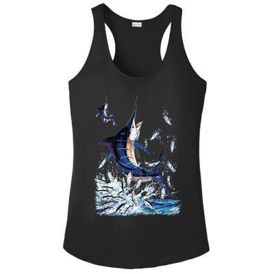 Blue Marlin Fishing Ladies PosiCharge Competitor Racerback Tank