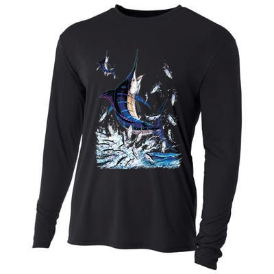 Blue Marlin Fishing Cooling Performance Long Sleeve Crew