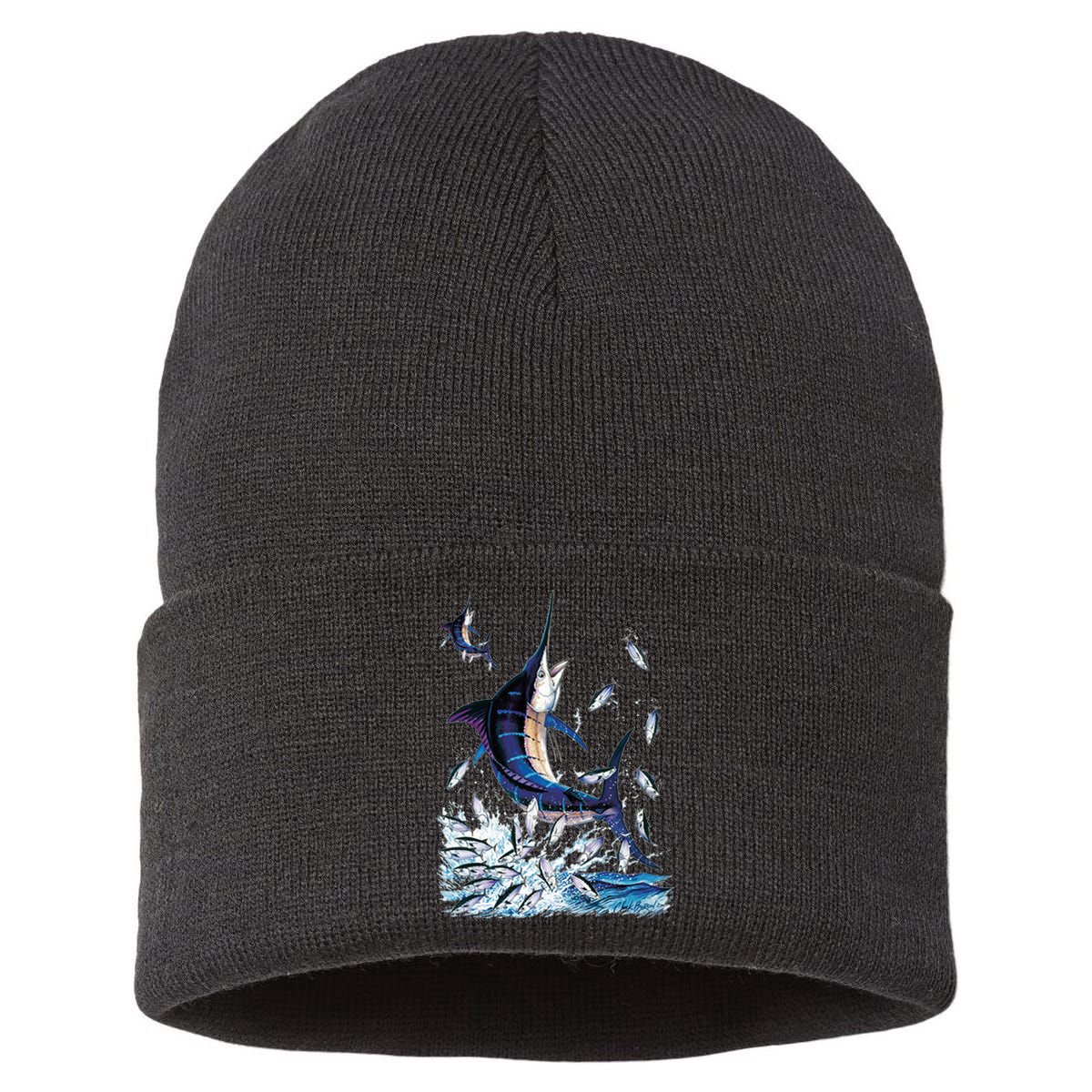 Blue Marlin Fishing Sustainable Knit Beanie