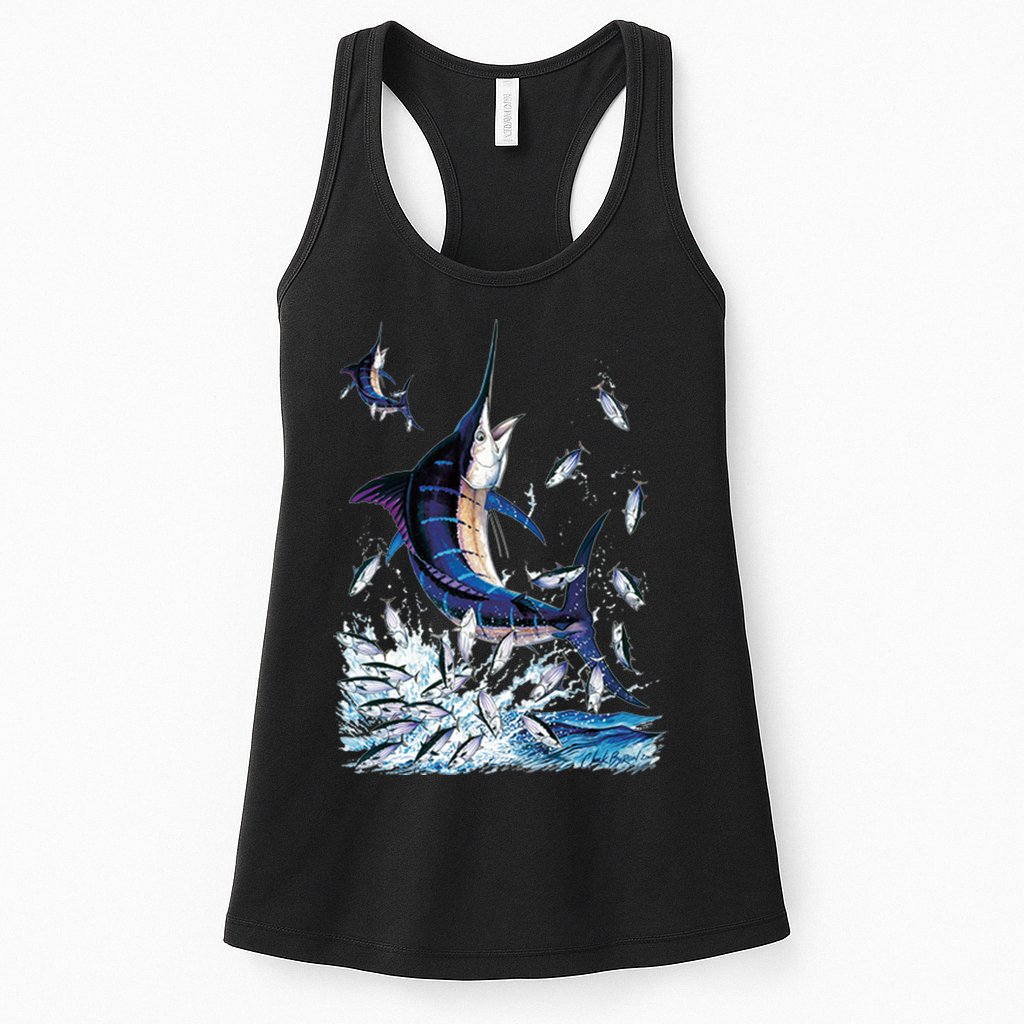 Blue Marlin Fishing Womens Tank Top