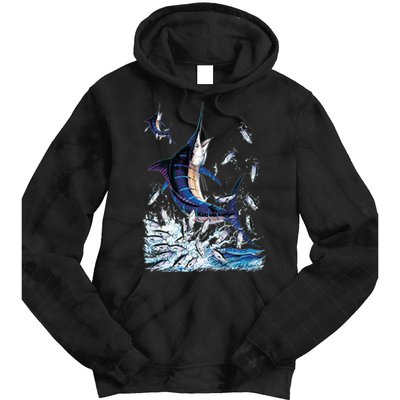 Blue Marlin Fishing Tie Dye Hoodie