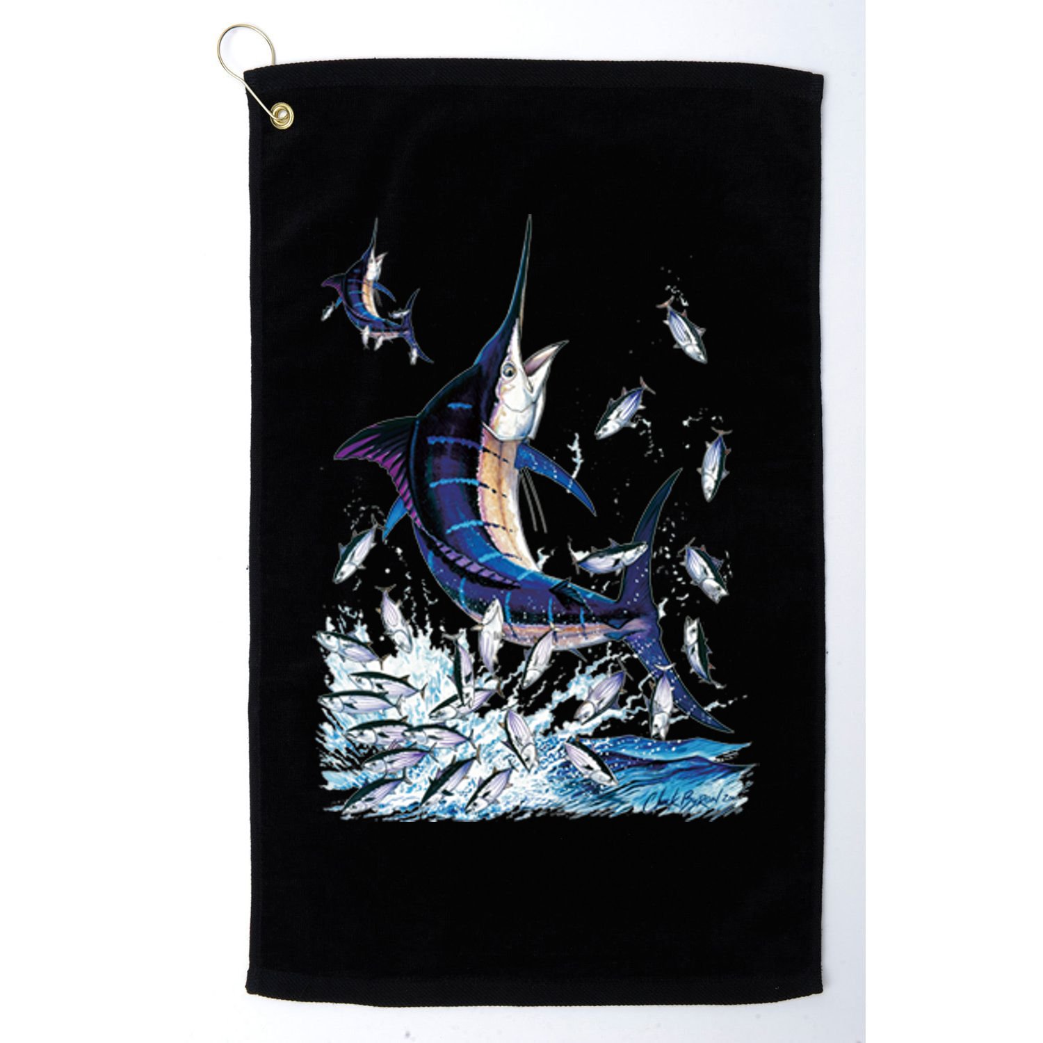 Blue Marlin Fishing Golf Towel