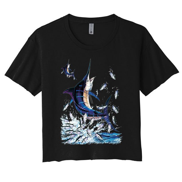 Blue Marlin Fishing Crop Top