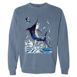 Blue Marlin Fishing Garment-Dyed Sweatshirt