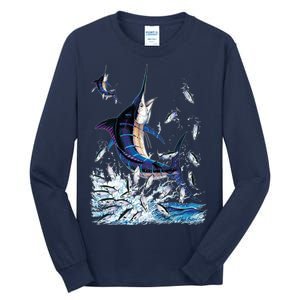 Blue Marlin Fishing Tall Long Sleeve T-Shirt