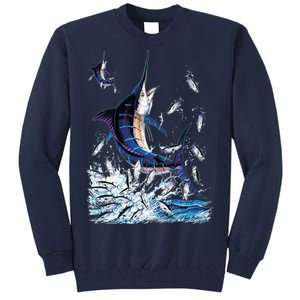 Blue Marlin Fishing Tall Sweatshirt