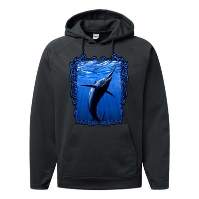 Blue Marlin Underwater Performance Fleece Hoodie