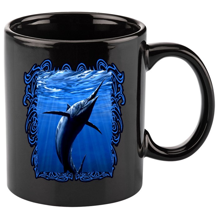 Blue Marlin Underwater 11oz C Handle Ceramic Mug