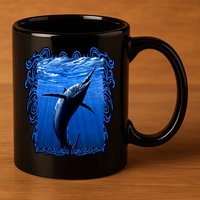 Blue Marlin Underwater 11oz C Handle Ceramic Mug