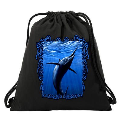 Blue Marlin Underwater Drawstring Bag