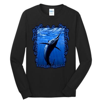 Blue Marlin Underwater Tall Long Sleeve T-Shirt