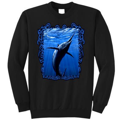 Blue Marlin Underwater Tall Sweatshirt